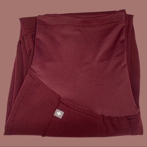 Figs Zamora Maternity Jogger Scrub Pants Womens XS Burgundy